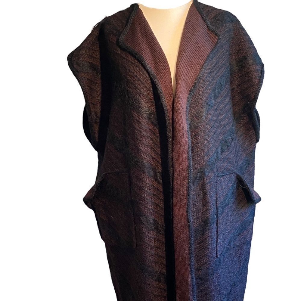 0331 Vintage Boho Micheline Boucher Mohair Multi Stitch Sleeveless Sweat…